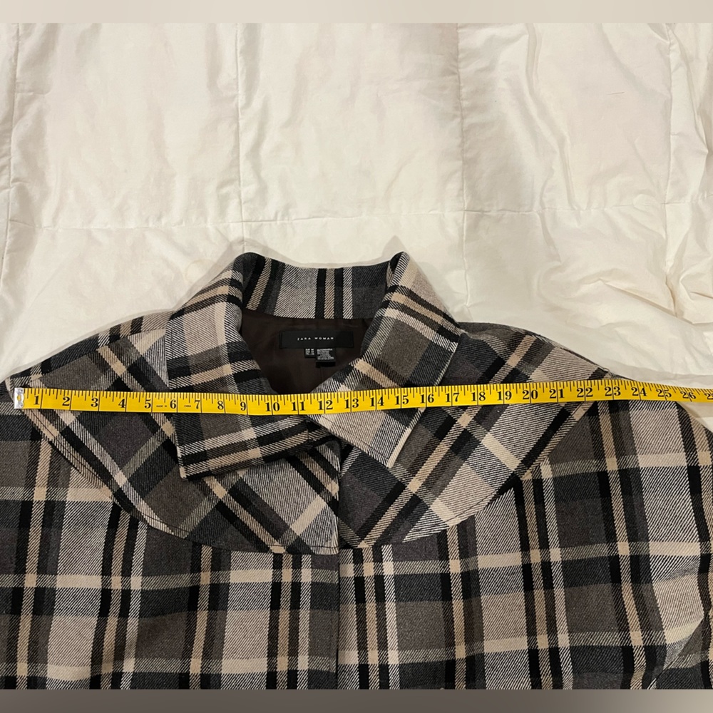 Zara Plaid Oversized Wool Cape - Picture 8 of 10